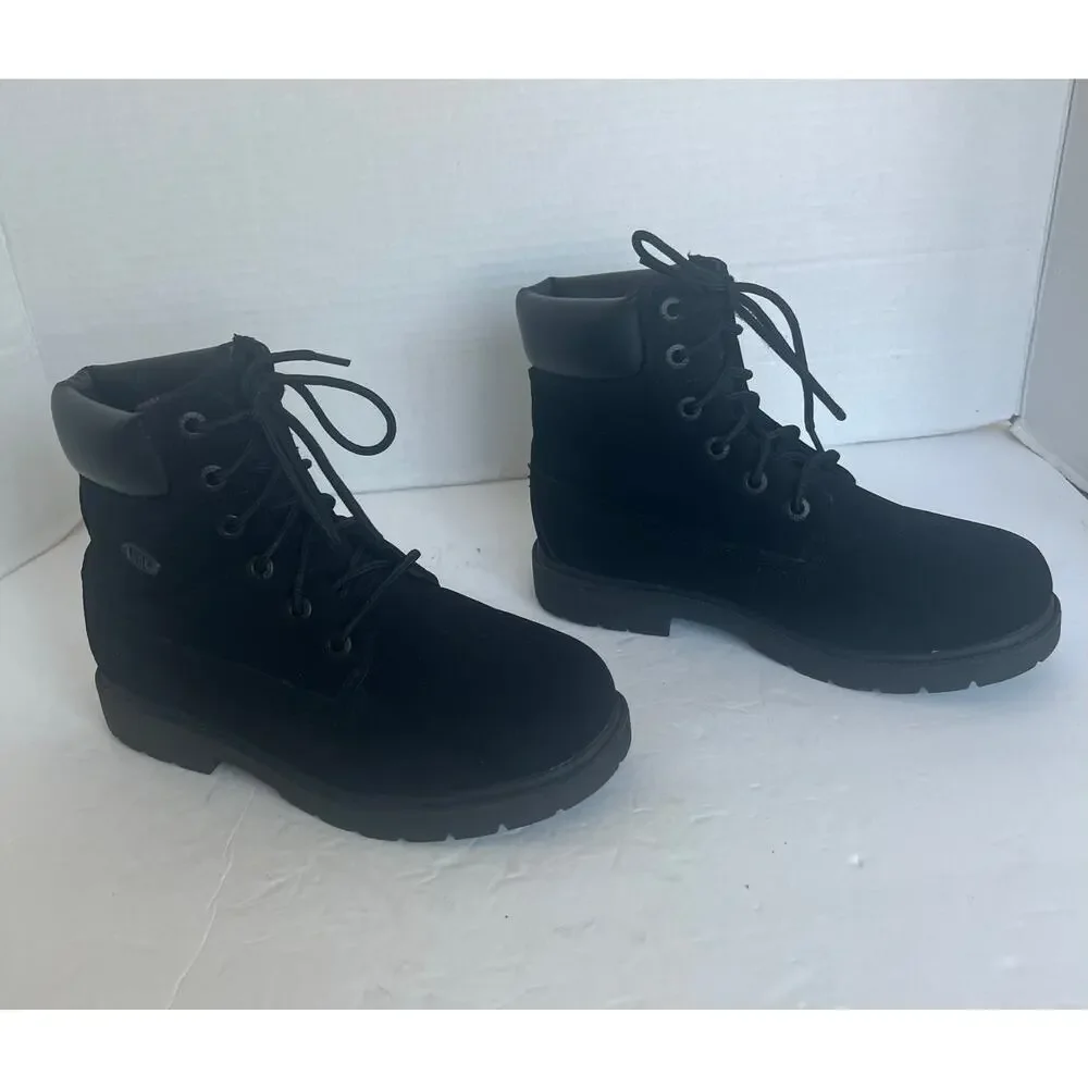 LUGZ Women's Black Convoy 6-Inch Lace‎ Up Round Toe Lug Sole Ankle Boots Sz 7.5